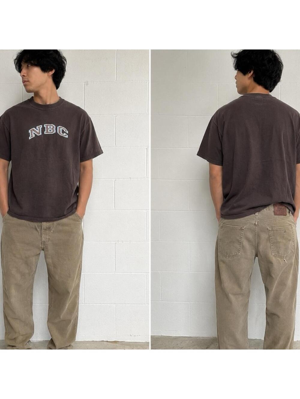 Vintage NFL/NBC Experience Store Embroidered Logo T-Shirt | Brown | Size M